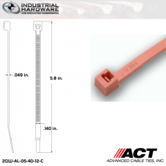 ACT AL-05-40-12-C 5 in. 40 lb Fluorescent Pink Cable Tie