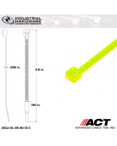 ACT AL-05-40-13-C 5 in. 40 lb Fluorescent Yellow Cable Tie