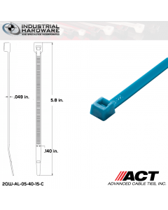 ACT AL-05-40-15-C 5 in. 40 lb Fluorescent Blue Cable Tie