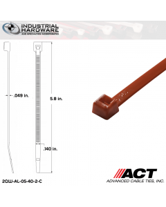 ACT AL-05-40-2-C 5 in. 40lb Red Cable Tie