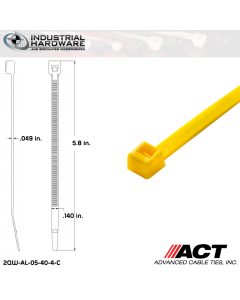 ACT AL-05-40-4-C 5 in. 40 lb Yellow Cable Tie