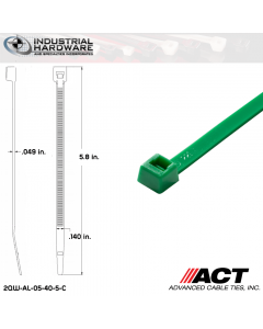 ACT AL-05-40-5-C 5 in. 40 lb Green Cable Tie