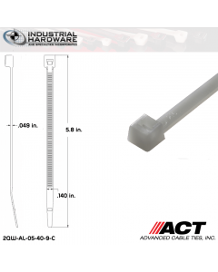 ACT AL-05-40-9-C Intermediate 40 LB. 5 in. Nylon Natural Cable Tie (10000 Pcs/Case)