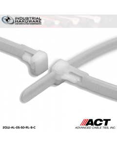 ACT AL-05-50-RL-9-C 5 in. Tab Releasable Cable Ties Natural 2000 Pcs/Case