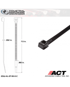 ACT AL-07-50-0-C Standard 50LB.  7 in. 50lb UV Black Ties (10000 Pcs/Case)