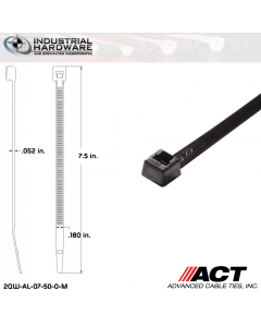 ACT AL-07-50-0-M Standard 50LB.  7 in. 50lb UV Black Ties (10000 Pcs/Case)