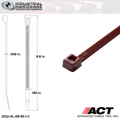 ACT AL-08-40-1-C 8 in. 40 lb Brown Cable Tie