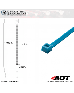 ACT AL-08-40-15-C 8 in. 40 lb Fluorescent Blue Cable Tie