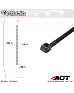 ACT AL-11-50-0-C Standard 50LB.  11 in. 50lb UV Black Ties (5000 Pcs/Case)