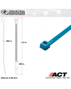 ACT AL-11-50-15-C 11 in. Fluorescent Blue Cable Tie