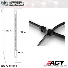 ACT AL-11-50-30-C Standard 50LB.  11 in. 50lb Heat Stabilized Black Ties (5000 Pcs/Case)