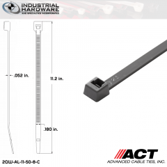 ACT AL-11-50-8-C 11 in. Gray Cable Tie