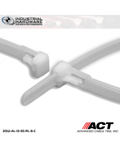 ACT AL-12-50-RL-9-C 12 in. Tab Releasable Cable Ties Natural 3000 Pcs/Case