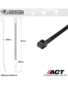 ACT AL-14-120-0-C Heavy Duty 120LB.  14 in. 120lb UV Black Ties (2000 Pcs/Case)