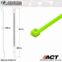 ACT AL-14-120-11-C 14 in. Fluorescent Green Cable Tie