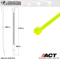 ACT AL-14-50-13-C 14 in. Fluorescent Yellow Cable Tie