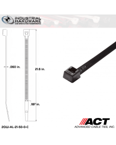 ACT AL-21-50-0-C Standard 50LB.  21 in. 50lb UV Black Ties (1000 Pcs/Case)