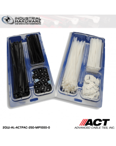 ACT AL-ACTPAC-250-MP1000-0 Black 7" 11" Cable Tie & 1" Mounting Base Kit 5kit/Case