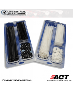 ACT AL-ACTPAC-250-MP1000-9 Natural 7" 11" Cable Tie & 1" Mounting Base Kit 5kit/Case