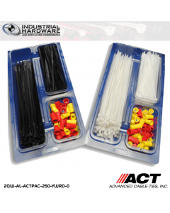 ACT AL-ACTPAC-250-YWRD-0 UV Black 7"-11" Cable Tie & Wire Nut Kit Red/Yellow