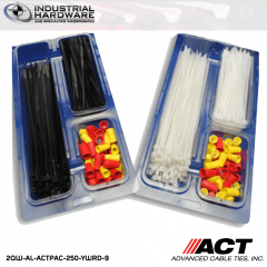 ACT AL-ACTPAC-250-YWRD-9 Natural 7"-11" Cable Tie & Wire Nut Kit Red/Yellow