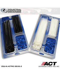 ACT AL-ACTPAC-300-BL-0 UV Black 7"-11" Cable Tie & Blue Wire Nut Kit