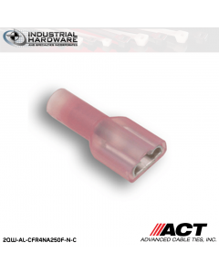 ACT AL-CFR4NA250F-N-C Red Double Crimp Nylon Fully Insulated Female Disconnect 1000pc/Case