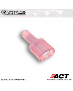 ACT AL-CM4TNA250F-N-C Red Double Crimp Nylon Fully Insulated Male Disconnect 1000pc/Case