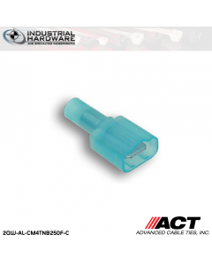 ACT AL-CM4TNB250F-C Blue Nylon Fully Insulated Male Disconnect 1000pc/Case