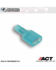 ACT AL-CM4TNB250F-N-C Blue Double Crimp Nylon Fully Insulated Male Disconnect 1000pc/Case