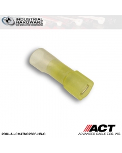 ACT AL-CM4TNC250F-HS-Q Yellow Heat Shrink Fully Insulated Male Disconnect 250pc/Case