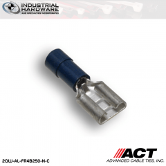 ACT AL-FR4B250-N-C Blue Double Crimp Nylon Male Disconnect 16-14 AWG 1000 pc/Case