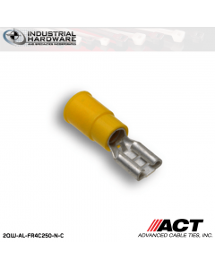 ACT AL-FR4C250-N-C Yellow Double Crimp Nylon Female Disconnect 12-10 AWG 1000 pc/Case