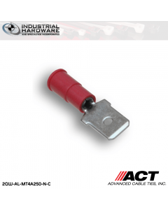 ACT AL-MT4A250-N-C Red Double Crimp Nylon Male Disconnect 22-18 AWG 1000 pc/Case