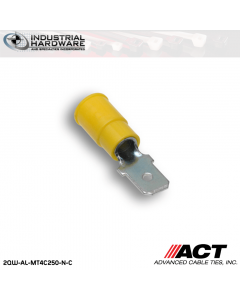 ACT AL-MT4C250-N-C Yellow Double Crimp Nylon Male Disconnect 12-10 AWG 1000 pc/Case