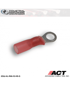 ACT AL-R4A-10-HS-Q Red Heat Shrink Ring Terminal 22-18 AWG 250 pc/Case