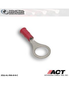 ACT AL-R4A-8-N-C Red Double Crimp Nylon Ring Terminal 22-18 AWG 1000 pc/Case