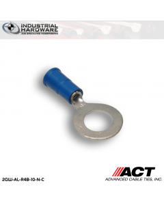 ACT AL-R4B-10-N-C Blue Double Crimp Nylon Ring Terminal 16-14 AWG 1000 pc/Case