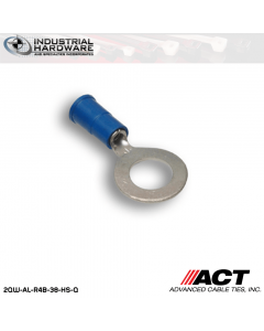 ACT AL-R4B-38-HS-Q Blue Heat Shrink Ring Terminal 16-14 AWG 250 pc/Case