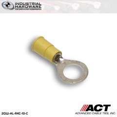 ACT AL-R4C-10-C Yellow Vinyl Ring Terminal 12-10 AWG 1000 pc/Case