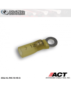 ACT AL-R4C-10-HS-Q Yellow Heat Shrink Ring Terminal 12-10 AWG 250 pc/Case