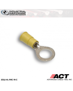 ACT AL-R4C-14-C Yellow Vinyl Ring Terminal 12-10 AWG 1000 pc/Case