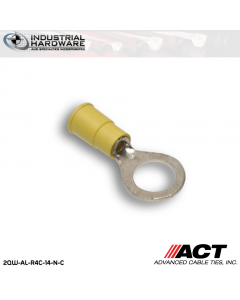 ACT AL-R4C-14-N-C Yellow Double Crimp Nylon Ring Terminal 12-10 AWG 1000 pc/Case