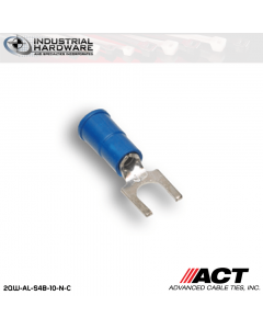 ACT AL-S4B-10-N-C Blue Double Crimp Nylon Spade Terminal 16-14 AWG 1000 pc/Case