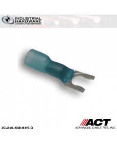 ACT AL-S4B-8-HS-Q Blue Heat Shrink Spade Terminal 16-14 AWG 250 pc/Case