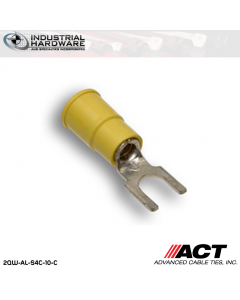 ACT AL-S4C-10-C Yellow Vinyl Spade Terminal 12-10 AWG 1000 pc/Case