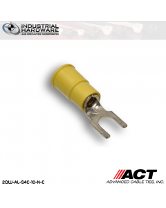 ACT AL-S4C-10-N-C Yellow Double Crimp Nylon Spade Terminal 12-10 AWG 1000 pc/Case