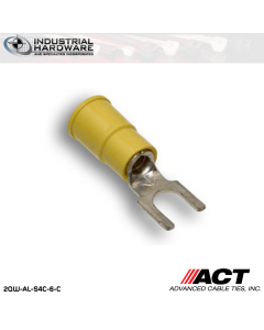 ACT AL-S4C-6-C Yellow Vinyl Spade Terminal 12-10 AWG 1000 pc/Case