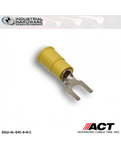 ACT AL-S4C-6-N-C Yellow Double Crimp Nylon Spade Terminal 12-10 AWG 1000 pc/Case