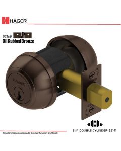 Hager 3114 2-3/8 US10B SCC KD Grade 1 Deadlock Stock No 097755